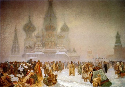 Таким представлял себе Муха день отмены крепостного права в России.